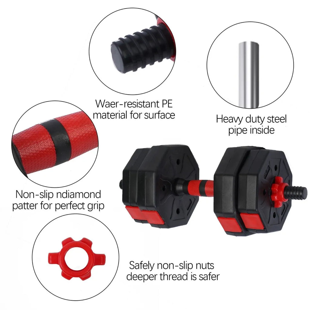 20KG Dumbbell and Barbell Adjustable Set Connecting Rod