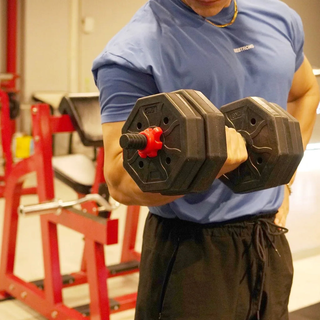 20KG Dumbbell and Barbell Adjustable Set Connecting Rod